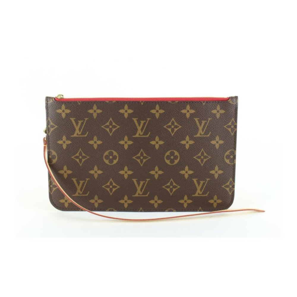 Louis Vuitton Cherry Red Monogram Neverfull Pochette GM or MM 13lz89s